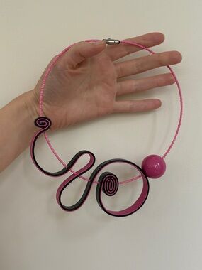 Swirly Pink Choker Necklace
